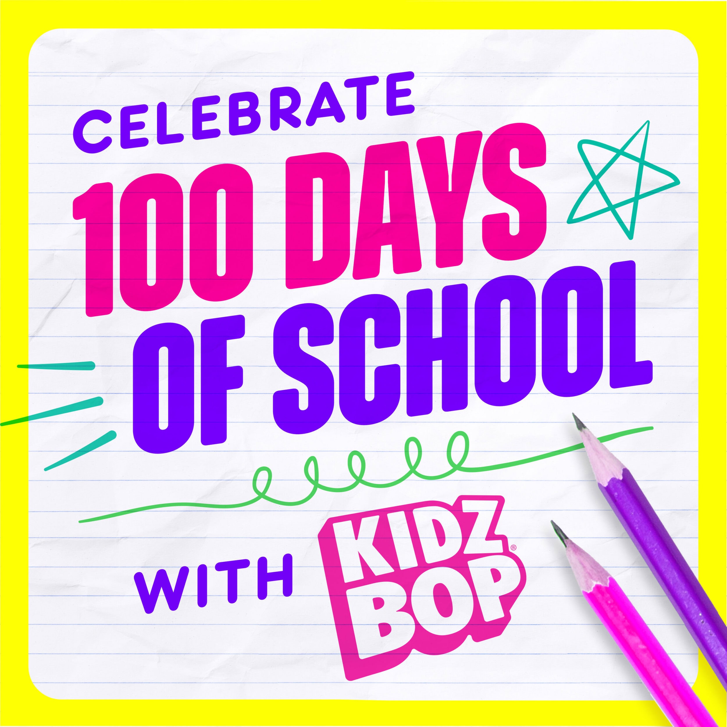 Album cover for “Celebrate 100 Days of School with KIDZ BOP!”