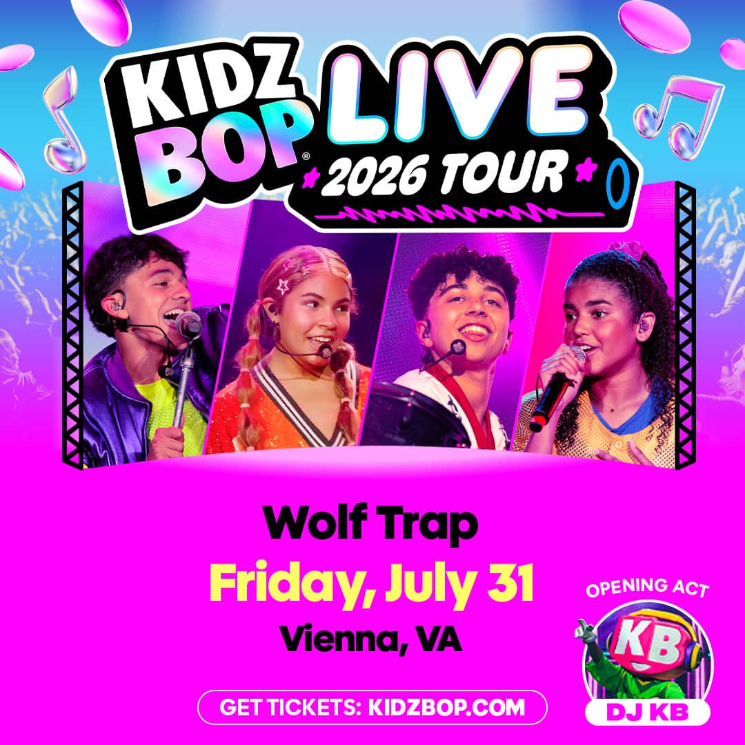 Featured image for “KIDZ BOP LIVE 2026 Is Coming to Wolf Trap in Vienna, VA – The Ultimate Family Concert Near Washington, DC!”