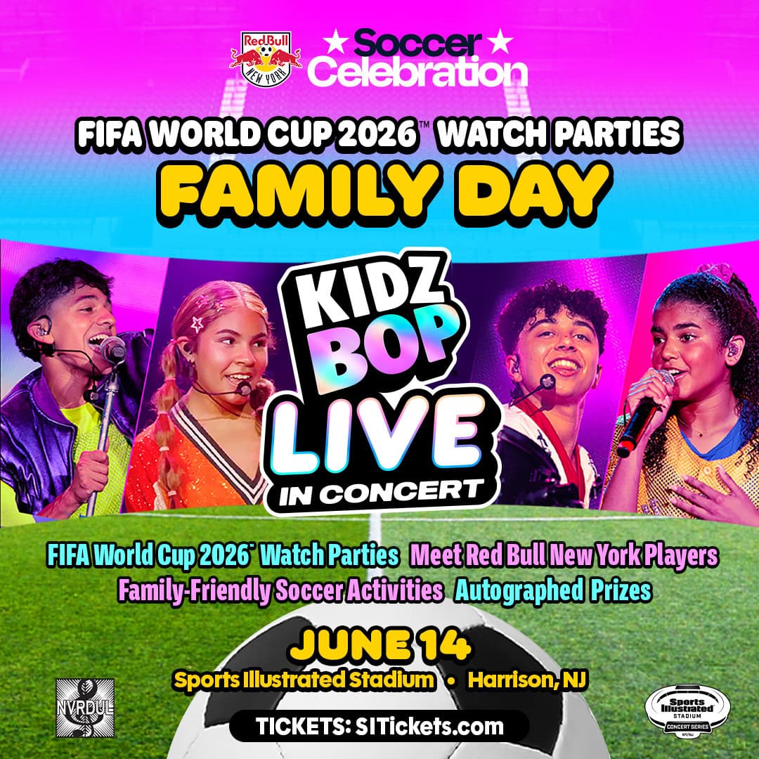 Featured image for “Sports Illustrated Stadium Announces Family Day on June 14 – FIFA World Cup 26™ Watch Parties, KIDZ BOP LIVE Concert, Red Bull NY Player Meet & Greets, Soccer Activities, And More!”