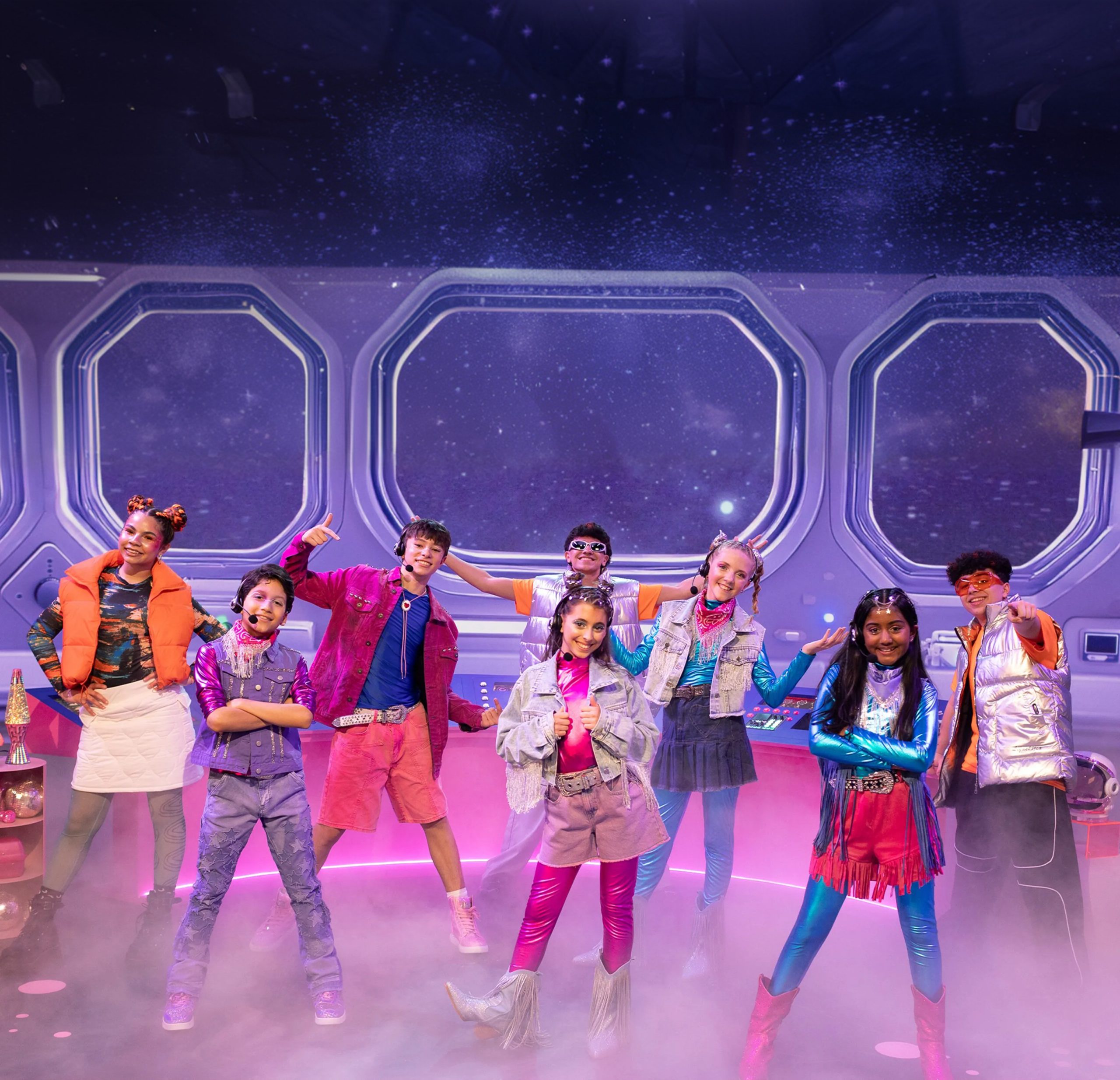 KIDZ BOP Kids in a colorful space-themed set